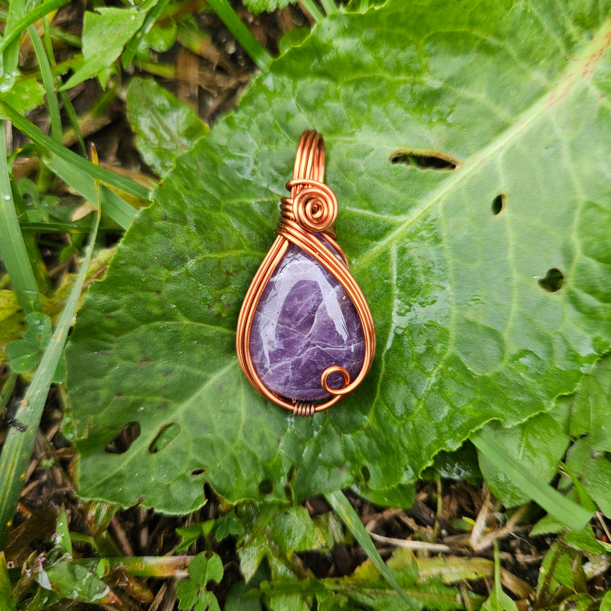 Fine Copper Amethyst Pendant