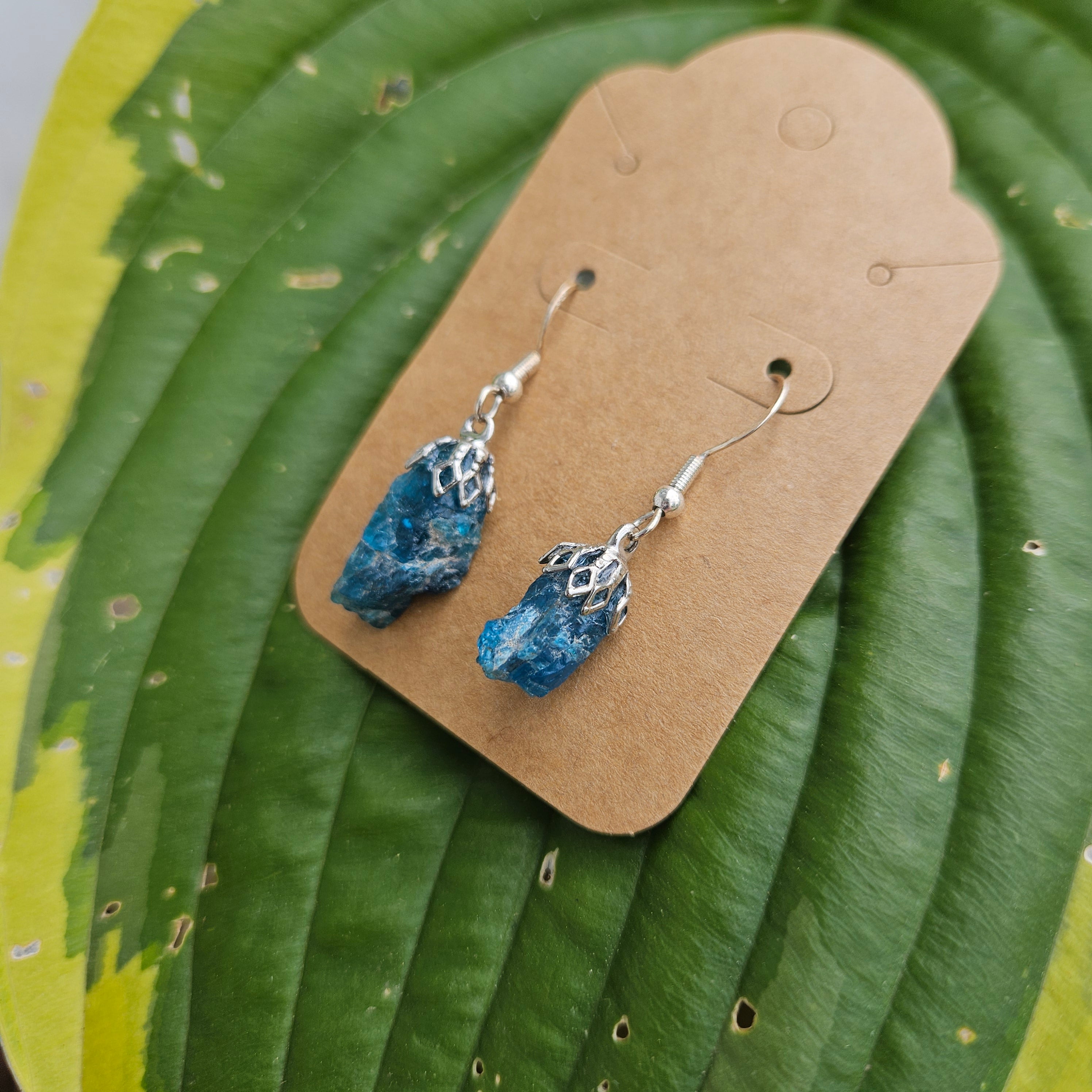 Blue apatite Sterling silver dangles