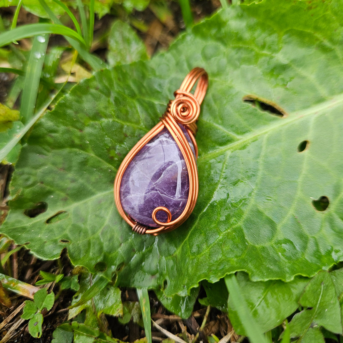 Fine Copper Amethyst Pendant