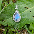 Tourmalated Blue Moostone/Diopside accent Pendant